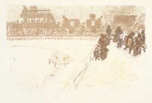 The Bridge, Lithograph from the Series Some Aspects of Life in Paris by Pierre Bonnard